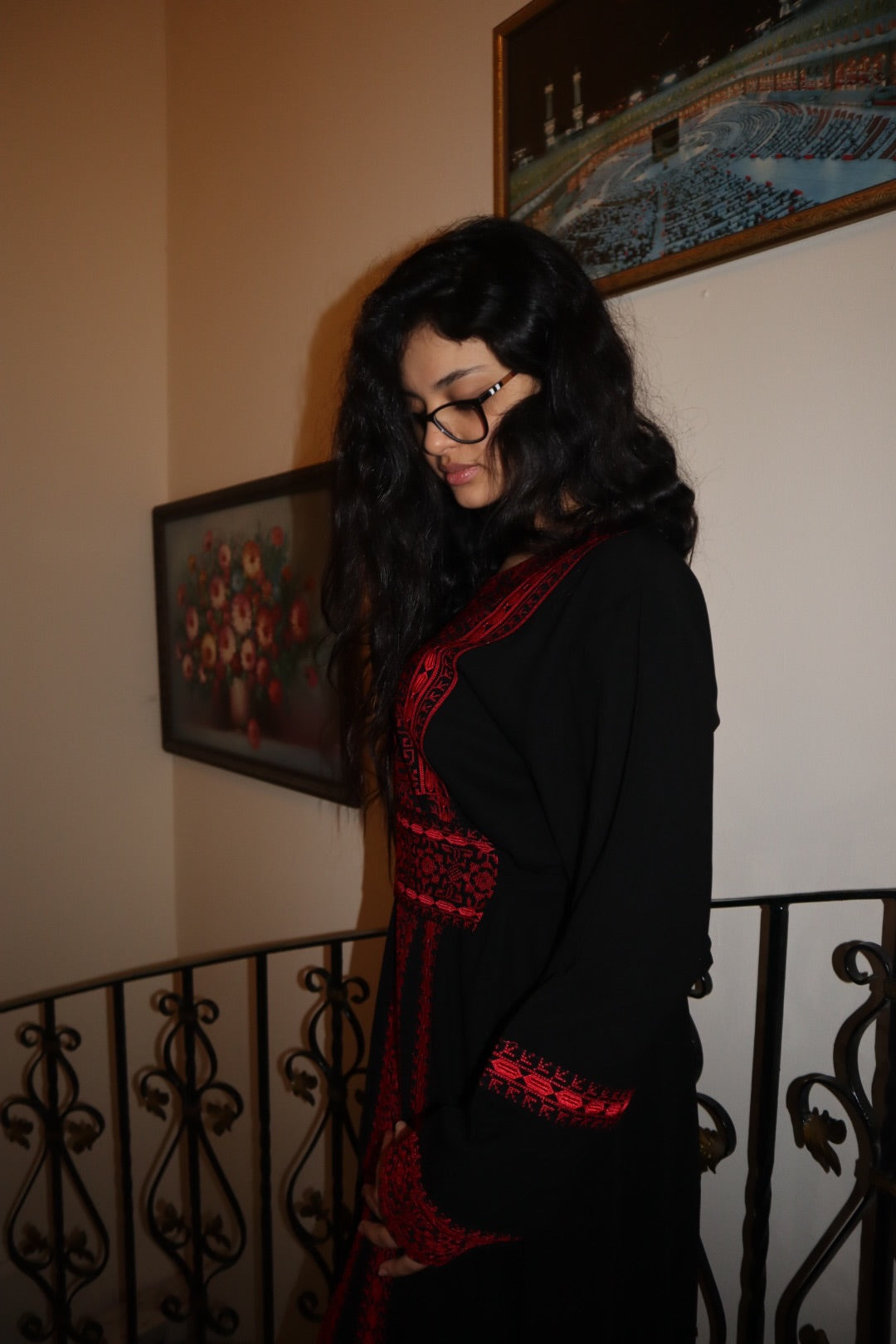 Red Sinawy Thobe with Belt