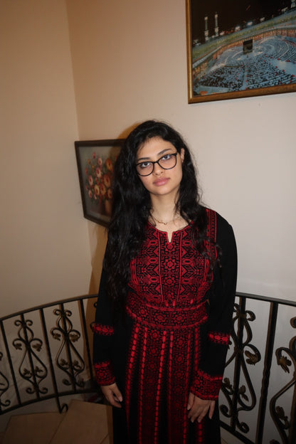 Red Sinawy Thobe with Belt