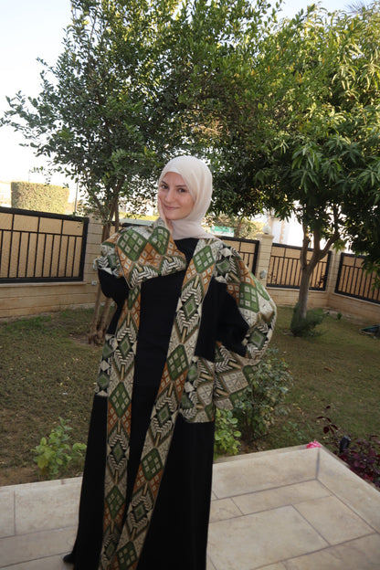 Green Pattern Open Thobe