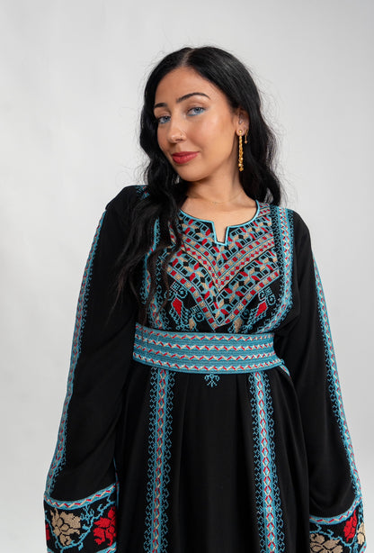 Blue Sinai Thobe with belt