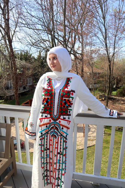 White Siwa Inspired Galabeya